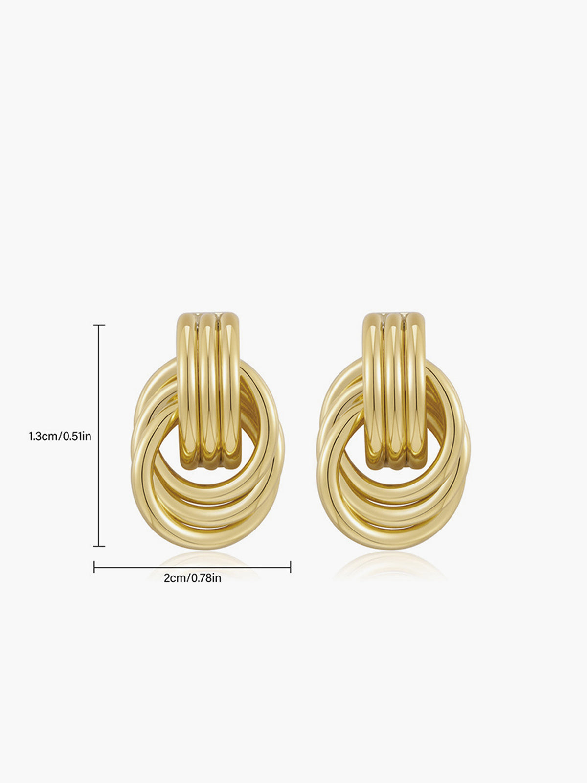 Gold Tone Multi Ring Drop Earrings