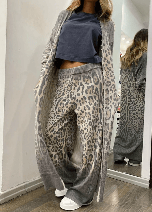 Panthera  |  Ensemble cardigan et pantalon léopard